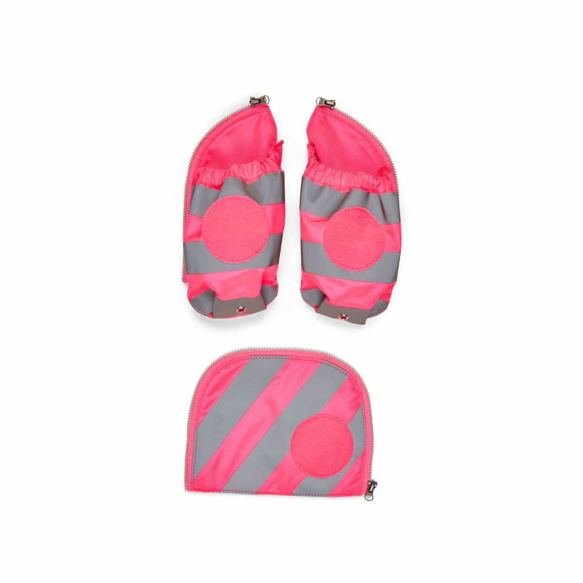ergobag Sicherheitsset mit Seitentaschen und Reflektorstreifen, 3-teilig (Pink)